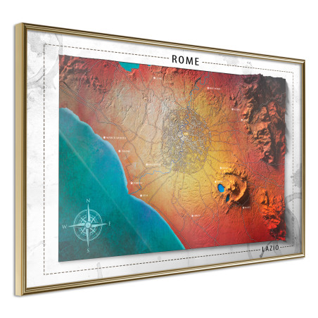 Poster Raised Relief Map: Rome-01