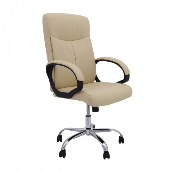 Scaun birou, culoare Crem, Metal cromat