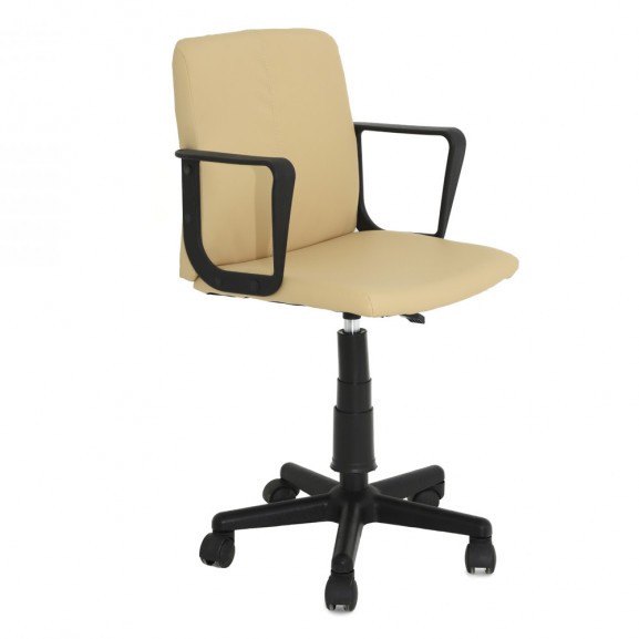 Scaun de birou, culoare Crem, Metal cromat