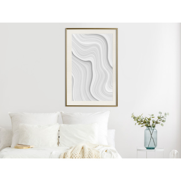 Poster Snow Contour Lines