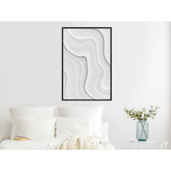 Poster Snow Contour Lines