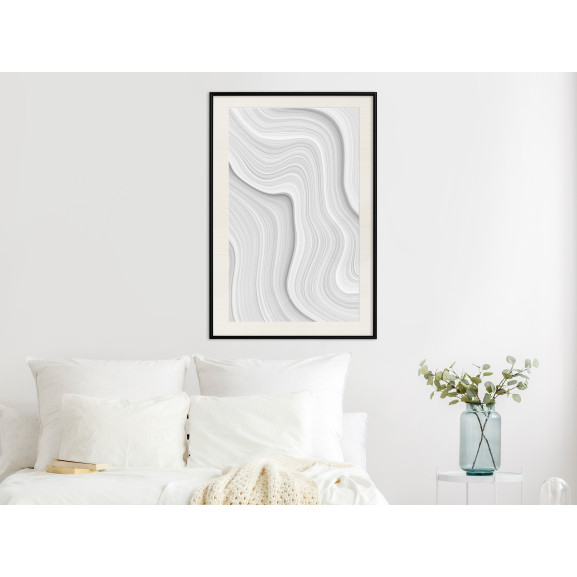 Poster Snow Contour Lines