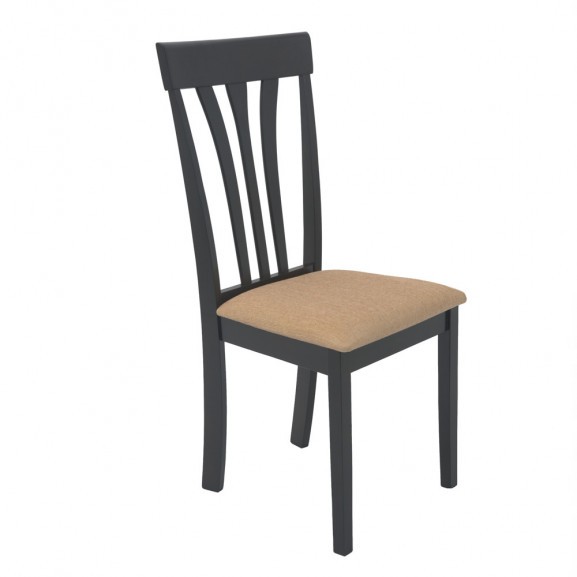 Scaun bucatarie, culoare bej, Lemn si stofa