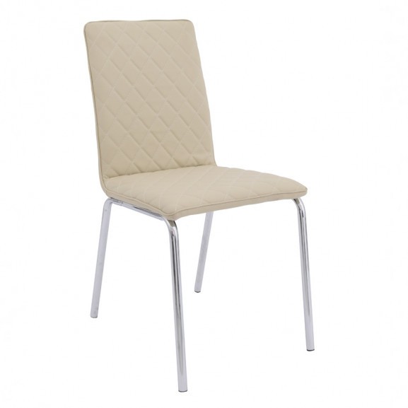 Scaun bucatarie, culoare Crem, Metal cromat