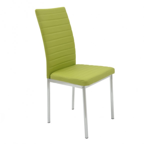Scaun bucatarie, culoare Verde, Metal cromat