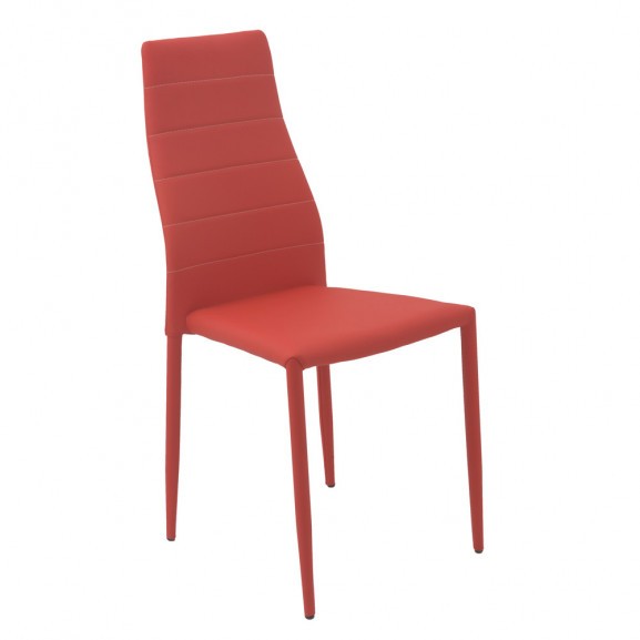 Scaun bucatarie, culoare Rosu, Metal imbracat in piele ecologica