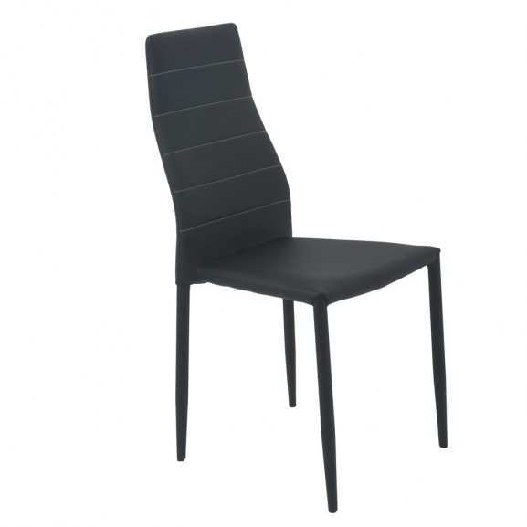 Scaun bucatarie, culoare Negru, Metal imbracat in piele ecologica