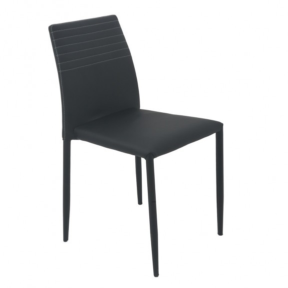 Scaun bucatarie, culoare Negru, Metal imbracat in piele ecologica