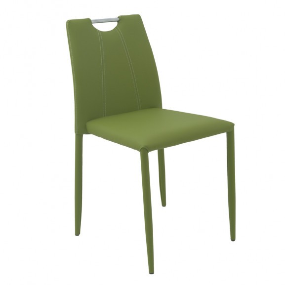 Scaun bucatarie, culoare Verde, Metal imbracat in piele ecologica