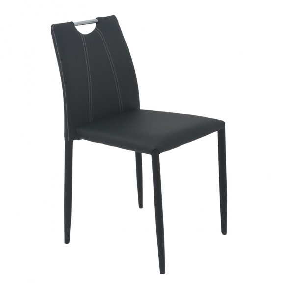 Scaun bucatarie, culoare Negru, Metal imbracat in piele ecologica