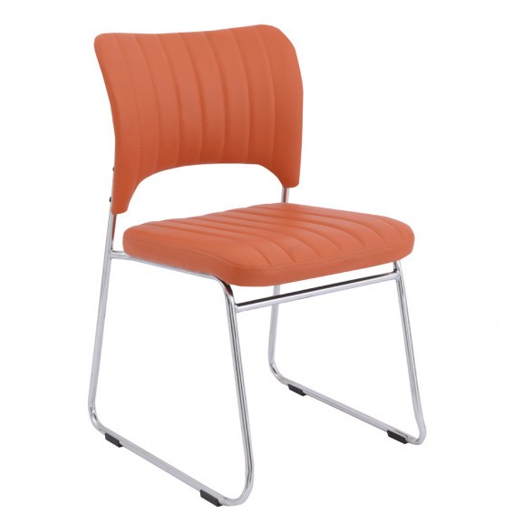 Scaun bucatarie, culoare Portocaliu, Metal cromat