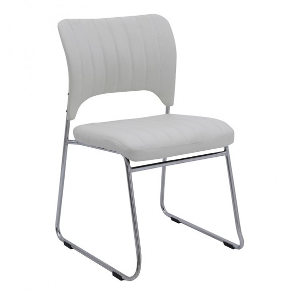 Scaun bucatarie, culoare Crem, Metal cromat