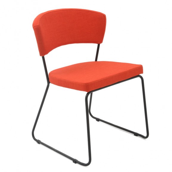 Scaun bucatarie, culoare Portocaliu, Metal vopsit