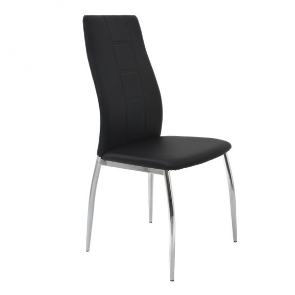 Scaun bucatarie, culoare Negru, Metal cromat