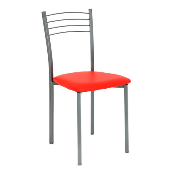 Scaun bucatarie, culoare Rosu, Metal vopsit