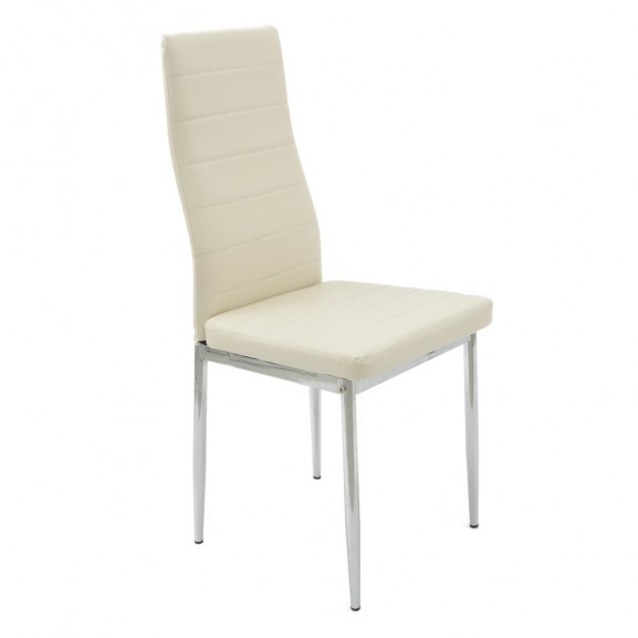 Scaun de bucatarie, culoare Crem, Metal cromat