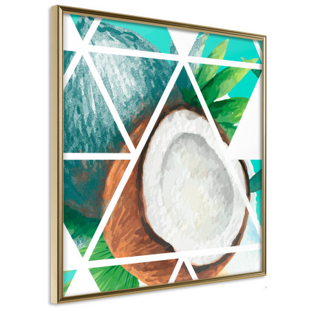 Poster Tropical Mosaic with Coconut (Square)-01
