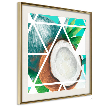 Poster Tropical Mosaic with Coconut (Square)-01