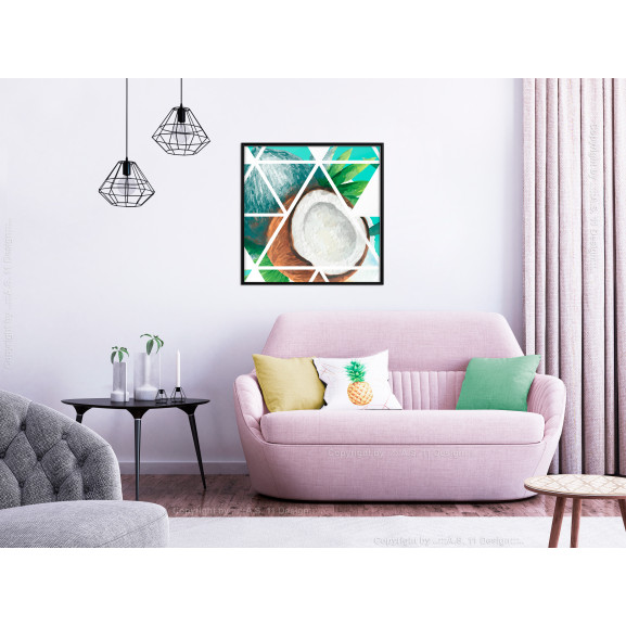 Poster Tropical Mosaic with Coconut (Square)