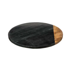 Platou Rotatic Wood Marble Negru