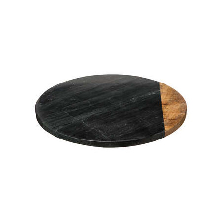 Platou Rotatic Wood Marble Negru-01