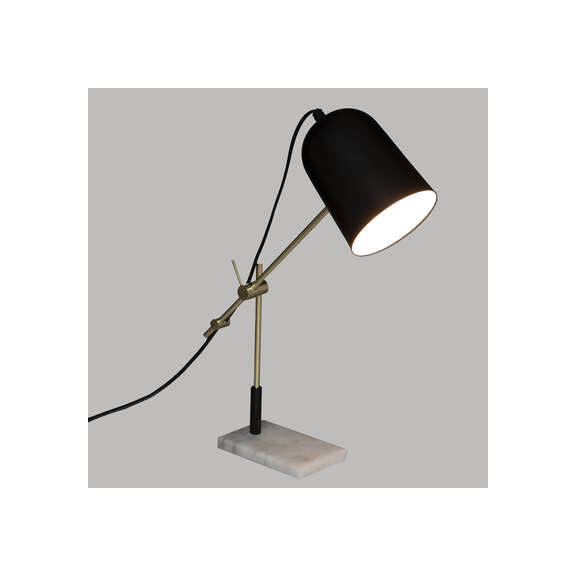 Lampa Marble, Negru Si Auriu, H40 Cm