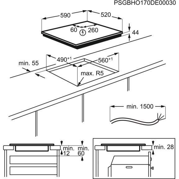 Plita Inductie AEG IAE64431FB, 4 Zone De Gatit, Negru, 60 Cm