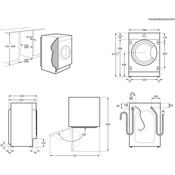 Poza Masina De Spalat Rufe Incorporabila Electrolux EW7F348SI, D, Alb, 55.3 Cm