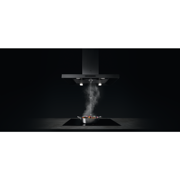 Hota Semineu Cu Sticla AEG DBE5661HG, 700 mc/h, Inox Si Negru, 52 Cm