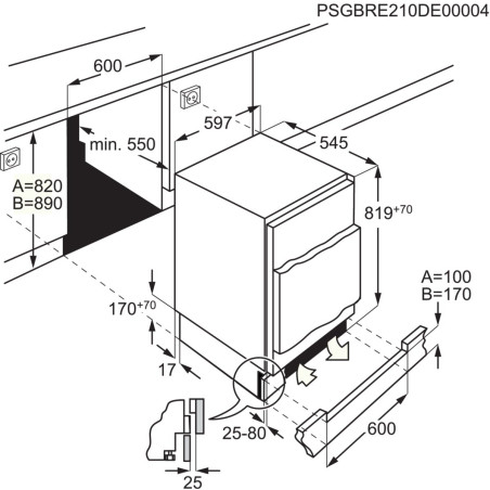 Congelator Incorporabil AEG ABB682F1AF, F, 82 x 60 x 55 Cm-01