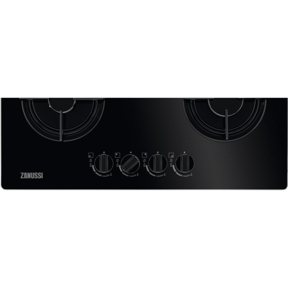 Plita Gaz Zanussi ZGO65414BA, 4 Arzatoare Gaz, Negru, 60 Cm