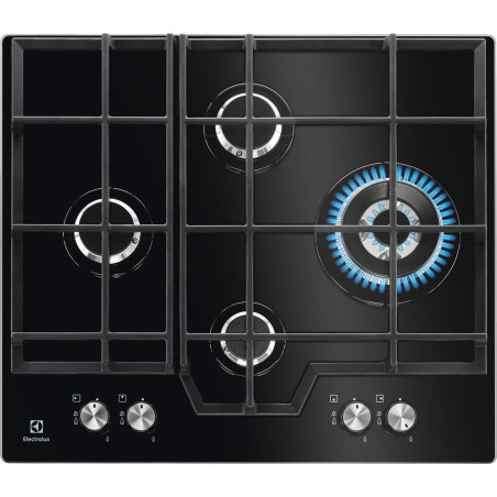 Plita Gaz Electrolux KGG6456K, 4 Arzatoare Gaz, Negru, 60 Cm-01