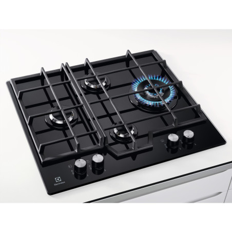 Plita Gaz Electrolux KGG6456K, 4 Arzatoare Gaz, Negru, 60 Cm-01