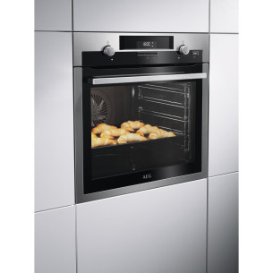 Cuptor Electric AEG BCE455350M, SteamBake, Autocuratare Catalitica, A+, Inox Antiamprenta