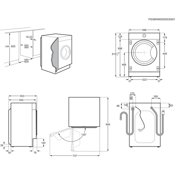 Poza Masina De Spalat Rufe Cu Uscator AEGL8WBE68SI, Seria7000, DualSense + Prosense, 8 kg