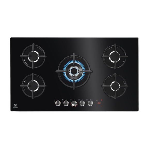 Plita Gaz ELECTROLUX KGG95375K, Negru,90 Cm