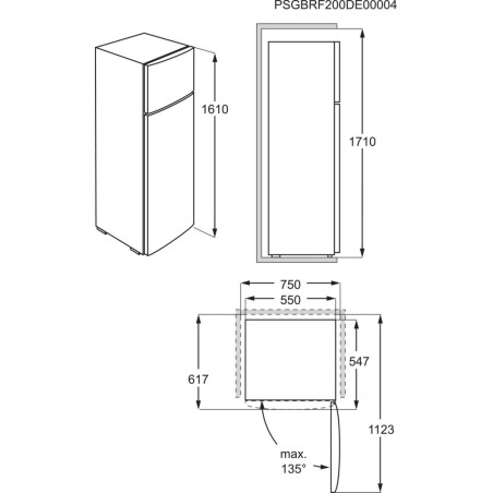 Combina Frigorifica Zanussi ZTAN28FW0, Dezghetare Automata, F, Alb, 161 x 55 x 55 Cm-01