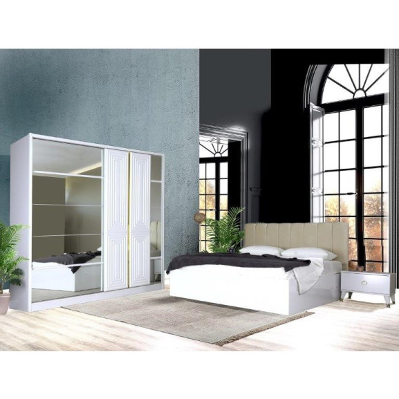 Set dormitor saturn, white, 160 x 200 cm