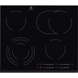 Plita Vitroceramica Electrolux EHF6547FXK, 4 Zone De Gatit, Negru, 60 Cm