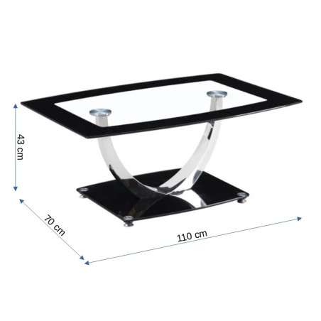 Masa cafea Style, Sticla, 110 x 70 x 43 cm-01