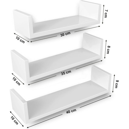 Polita White, Alb, 40 x 9 x 10 Cm-01