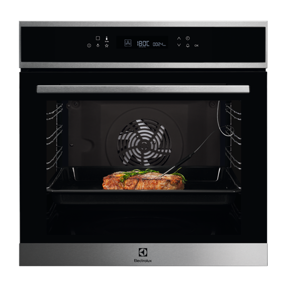 Cuptor Electric Multifunctional Electrolux EOE7C31X, SenseCook, Autocuratare Catalitica, A+, Negru & Inox