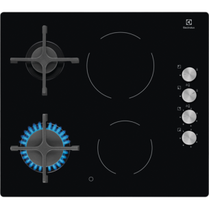 Plita Vitroceramica Electrolux EGE6172NOK, Mixta, 4 Zone De Gatit, Negru, 60 Cm