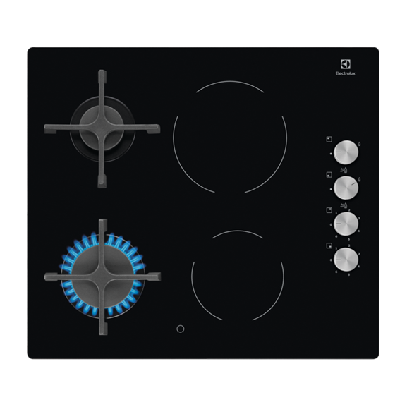 Plita Vitroceramica Electrolux EGE6172NOK, Mixta, 4 Zone De Gatit, Negru, 60 Cm