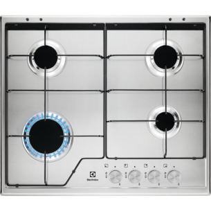 Plita Gaz Electrolux KGS6424SX, 4 Arzatoare Gaz, Inox, 60 Cm