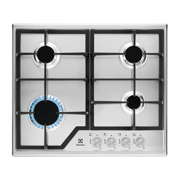 Plita Gaz Electrolux KGS6426SX 4 Arzatoare Gaz Inox 60 Cm