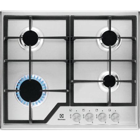 Plita Gaz Electrolux KGS6426SX, 4 Arzatoare Gaz, Inox, 60 Cm-01