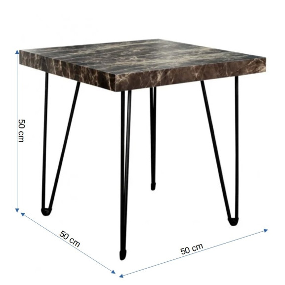 Masuta cafea vero 500, maro, 500 x 500 x 500 mm.