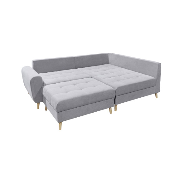Coltar extensibil aliz, dreapta, gri deschis, 249 x 94 x 175 cm