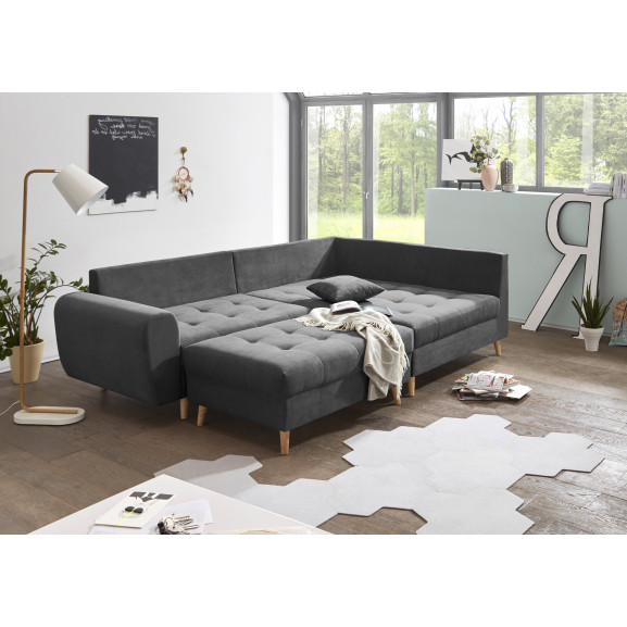 Coltar extensibil aliz, antracit, dreapta, 249 x 94 x 175 cm